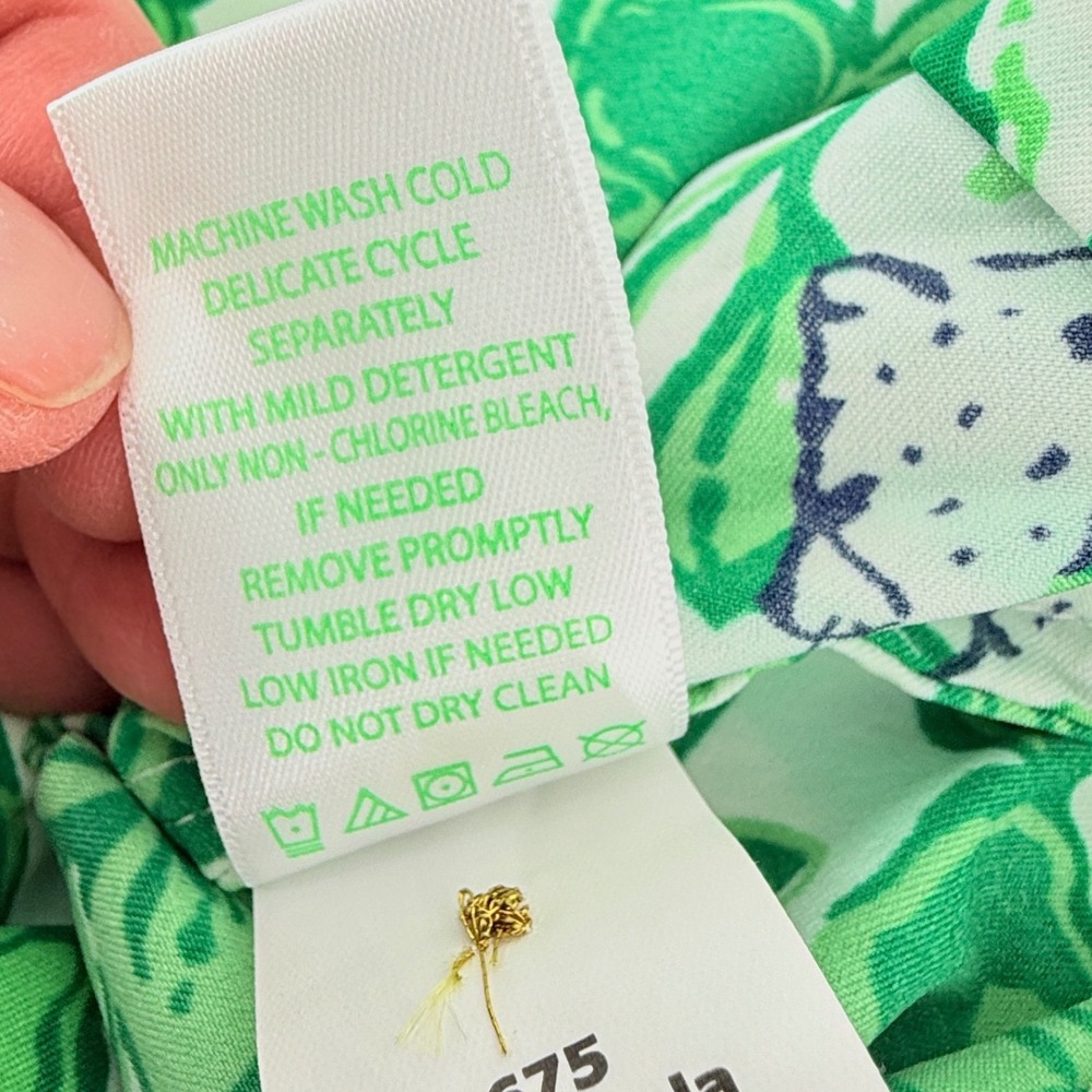 Lilly Pulitzer  Kindra Dress in Fiddle Leaf Green Lil Escape Plan Size Sam - Picture 9 of 11